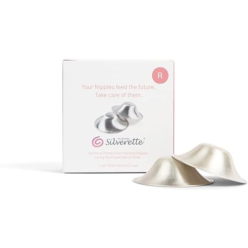 SILVERETTE The Original Silver Nursing Cups, Nipple Covers for Breastfeeding, Regular