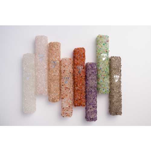 Handmade Crystal Mezuzah Case: Healing Gemstone Judaica, Jewish Home Blessing
