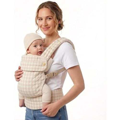 Ergonomic Baby Carrier Newborn to Toddler, Lightweight & Breathable Cotton Infant Carrier for Hands Free Comfort