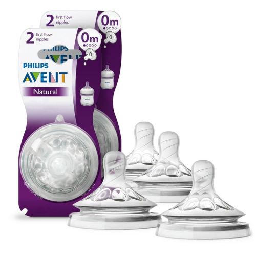 Philips Avent Natural Baby Bottle Nipples - First Flow - 4pk