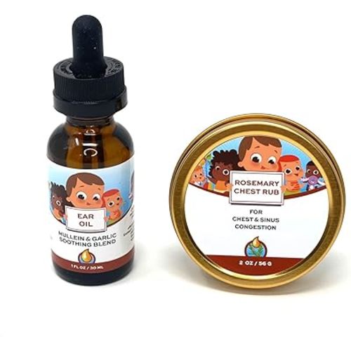 Punkin Butt: Natural Congestion Therapy Kit- Rosemary Respiratory Rub and Organic Ear Oil