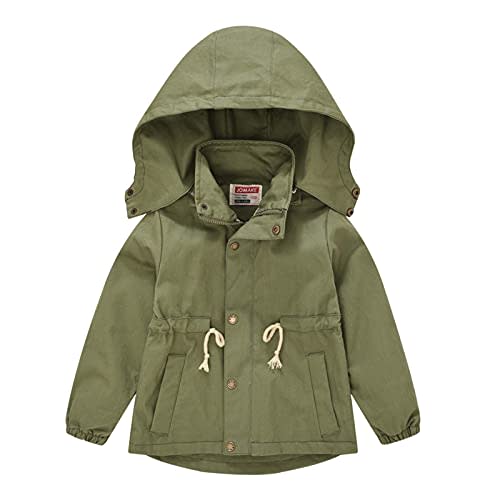 Children's Boys Girls Waterproof Jacket Fall Winter Hooded Jacket Cotton Lining Outerwear Raincoat Coats 3-10T