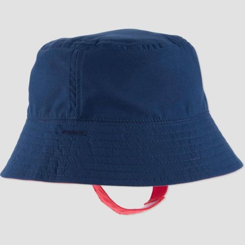 Carter's Just One You®️ Baby Boys' Solid Reversible Sun Hat - Navy Blue/Red 6-12M: UPF 50+, Chinstrap Snap