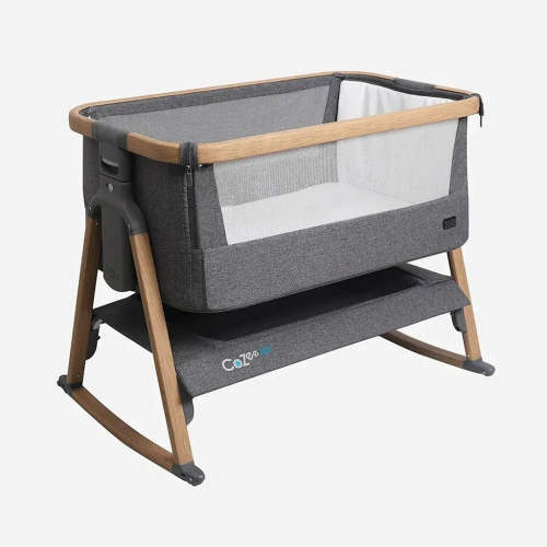Tutti Bambini CozeeAir Baby Bassinet & Bedside Sleeper - Oak & Charcoal