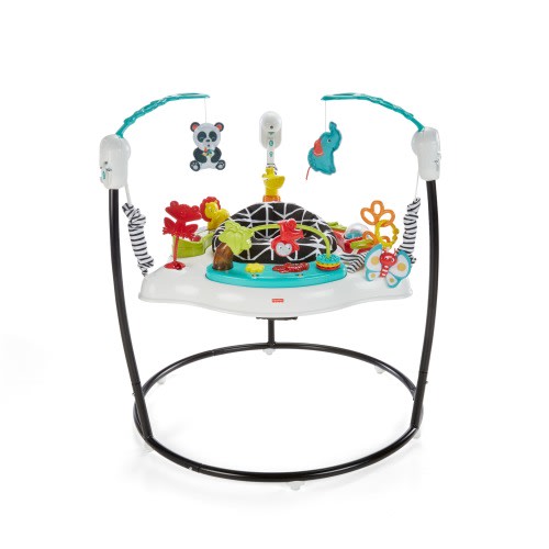 Fisher-Price Jumperoo Baby Bouncer, Animal Wonders Activity Center with Music, Lights & Infant Exercise