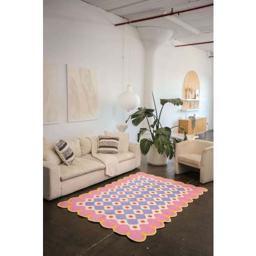 Pink and Purple Floral Area Rug