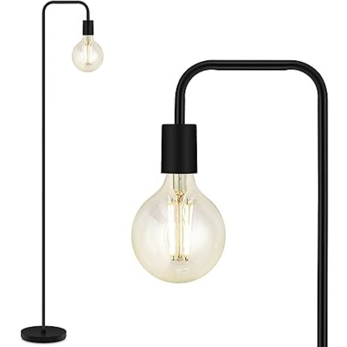 BoostArea Floor Lamp, Industrial Floor Lamp, 63 Inch Standing Lamp, E26 Socket, On/Off Footswitch, Whole Metal, ETL Listed, Modern Small Lamp for Bedroom, Living Room, Minimalist, Vintage, Mid Century