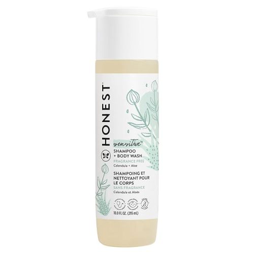 The Honest Company 2-in-1 Cleansing Shampoo + Body Wash | Gentle for Baby | Naturally Derived, Tear-free, Hypoallergenic | Fragrance Free Sensitive, 10 fl oz - 10 Fl Oz (Pack of 1)