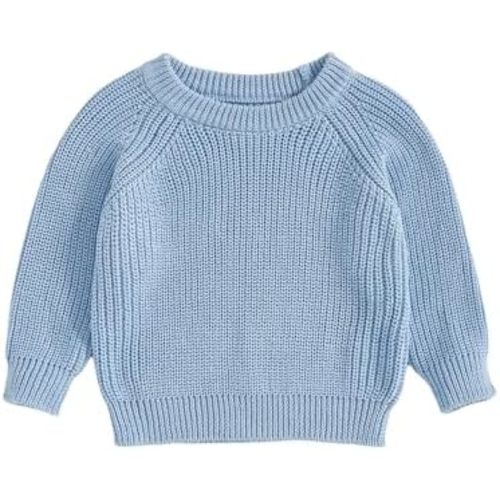Baby Girl Boy Knit Sweater Chunky Knitted Crew Neck Pullover Sweatshirt Knitwear Toddler Fall Winter Clothes