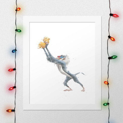 RAFIKI SIMBA PRINT, Rafiki Simba, Lion King poster, Lion Nursery print, Rafiki, Simba, Rafiki Watercolor, Lion King Nursery, Digital Print