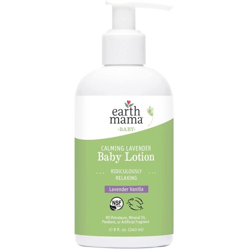 Earth Mama Calming Lavender Baby Lotion | Nourishing Organic Calendula + Rooibos for Sensitive Skin, 8 Fl Oz - 8 Fl Oz (Pack of 1)