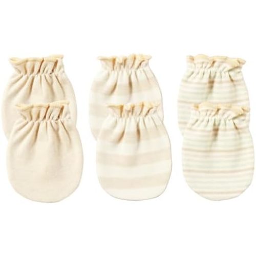 MOMSMENU Newborn Mittens No Scratch 100% Organic Cotton Mitts Baby Boy Girl Neutral 0-12 months 3 Packs