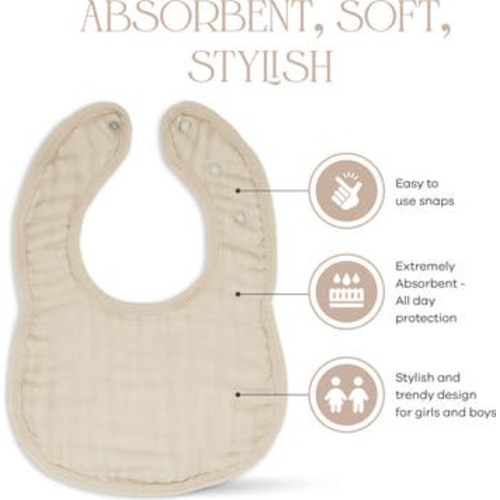 Muslin Bibs - Pack of 8