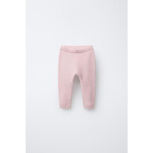 KNIT LEGGINGS WITH POCKET AND RUFFLES - Light pink | ZARA United States