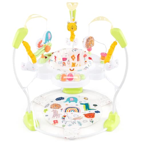 BABY JOY Baby Jumpers and Bouncers, Infant Activity Center with Music Lights Sounds, 360° Rotating Seat and 3 Adjustable Heights, Baby Play and Learning Center for 6-12 Months