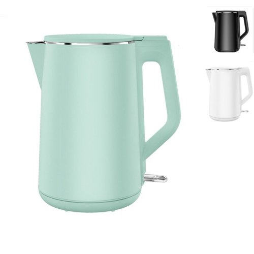 Electric Kettle 1.5L, 100% Stainless Steel Interior Double Wall Electric Tea Kettle, 1500W Cool Touch Water Boiler, BPA-Free with Auto Shut-Off & Boil-Dry Protection, Cordless, 120V(White)