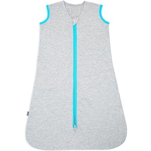 HALO Sleepsack Ideal Temp, Baby Wearable Blanket, TOG 1.0, Heather Grey/Aqua, Medium