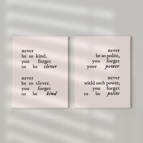 Marjorie Print-Taylor Poster-Never Be So Kind You Forget To Be Clever Lyrics-Nursery Decor-Preppy Wall Art-Dorm Room Decor-Gift For Daughter