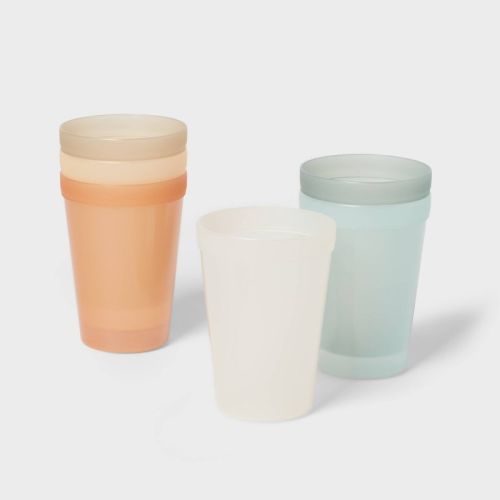Kids' 15 fl oz Plastic Tall Tumbler - Pillowfort™: Microwave & Dishwasher Safe, Set of 6, Multicolored