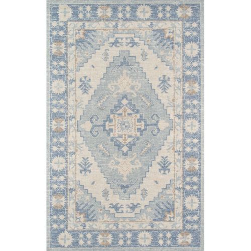 Langley Street® Denya Oriental Blue Area Rug & Reviews | Wayfair