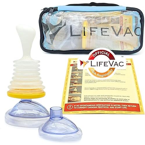 LifeVac Blue Travel Kit - Portable Suction Rescue Device, First Aid Kit for Kids and Adults, Portable Airway Suction Device for Children and Adults