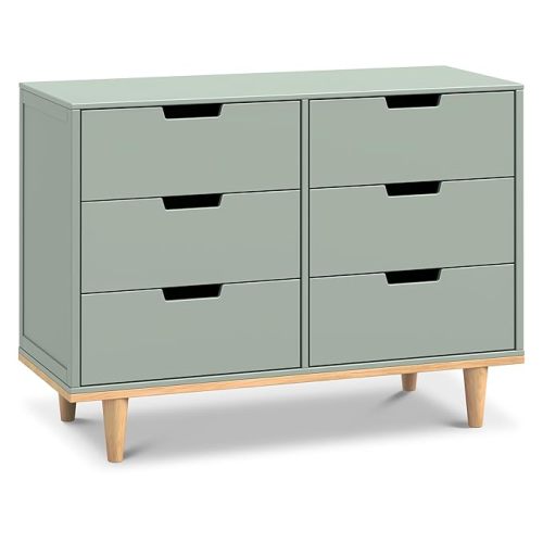 Marley 6-Drawer Dresser - Baby Dresser for Nursery - Kids Bedroom Furniture - Double Chest of Drawers for Toddler Boys and Girls - Versatile Wood Dresser for Living Room, Hallway - Walnut