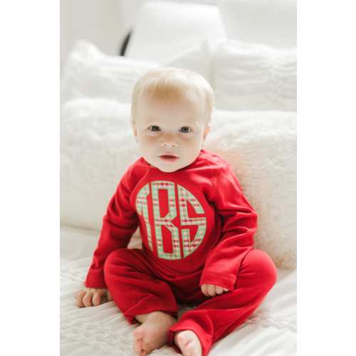 Boys monogrammed romper, boys Christmas outfit, boys one piece, monogram boy clothing, appliqué monogram romper, BB, LTC