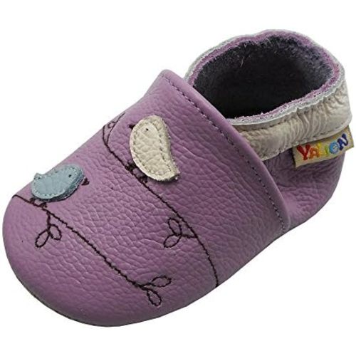 YALION Baby Boys Girls Moccasins Slippers, Soft Sole Baby Leather Shoes, Anti-Slip Baby Walking Crib Shoes for Infant Toddler Prewalker