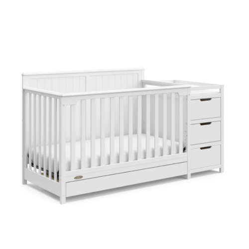 White Graco Hadley 5-in-1 Convertible Crib and Changer