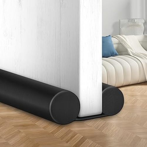 MAXTID 32" Black Door Air Draft Stopper - Wind Blocker for Bedroom Doors & Small Apartments