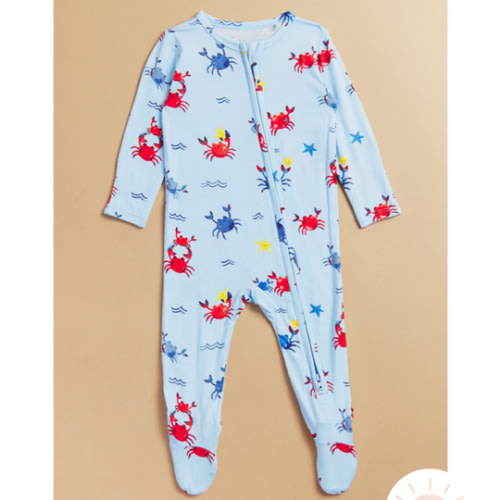 Cutie Crabs Footie in Blue | Tullabee