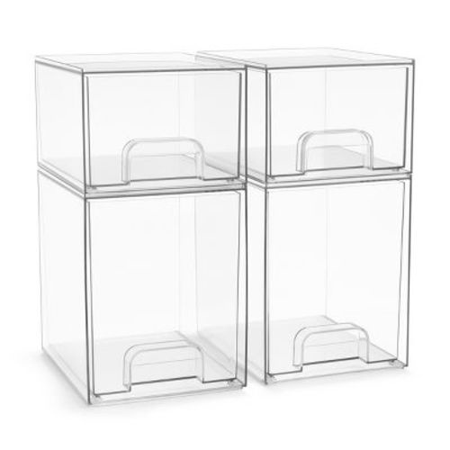 Sorbus Clear Acrylic Drawer Organizers - Makeup Case Pull-Out Drawers