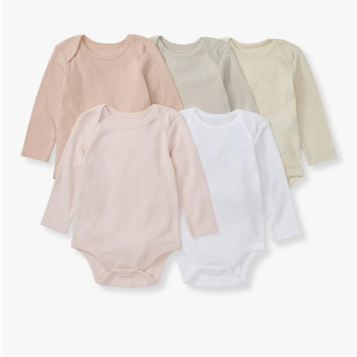 Burt's Bees Baby Unisex Organic Cotton Short and Long Sleeve Bodysuits, 5-Pack