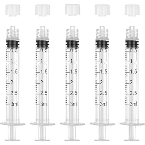 3ml Luer Lock Syringe, 20Pack Syringes Without Needle for Liquids, Measuring, Refilling, Oil, Glue Applicator