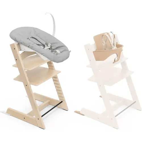 Stokke Tripp Trapp High Chair 2, Natural (Includes Chair & Baby Set) with Newborn Set - Safe, Adjustable, Ergonomic Design