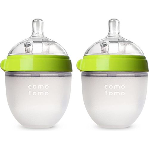 Comotomo Baby Bottle Double Pack, Green, 5oz
