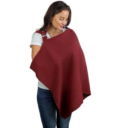 Muslin Nursing Cover for Baby Breastfeeding, Soft & Breathable Breastfeeding Cover by Comfy Cubs, Color: Wine