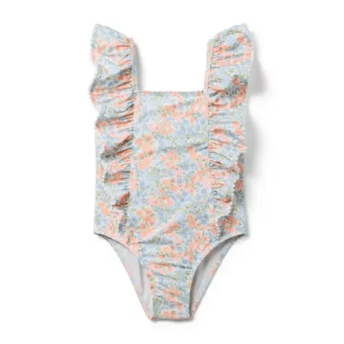 Girl White Ditsy Floral Recycled Ditsy Floral Ruffle Swimsuit by Janie and Jack