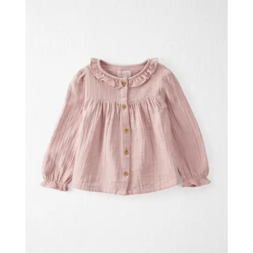 Baby Organic Cotton Gauze Button-Front Top in Perfect Pink
- Little Planet | Carter's