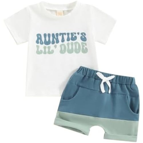 BemeyourBBs Toddler Baby Boy Summer Clothes Funny Letter T Shirt Elastic Waist Pockets Shorts Set 2 Piece Outfit