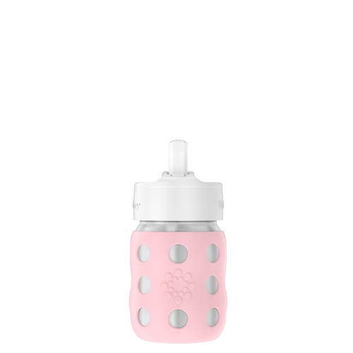 8oz Stainless Steel Baby Bottle Pivot Straw Cap