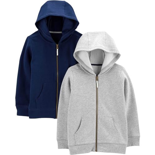 Simple Joys by Carter's Toddlers and Baby Boys' Fleece Full-Zip Hoodies, Pack of 2