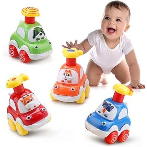 Amy&Benton Baby Toy Cars for 1 2 Year Old Toddler Cartoon Wind up Cars for Boys Birthday Gift Toys