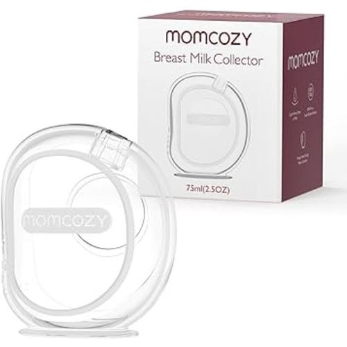 Momcozy Milk Collector for Breastmilk, Pea Breastfeeding Milk Catchers with Flange More Fit & Soft, Silicone Milk Collector Reusable Breast Milk Shells 2.5oz/75ml, 1 Pack