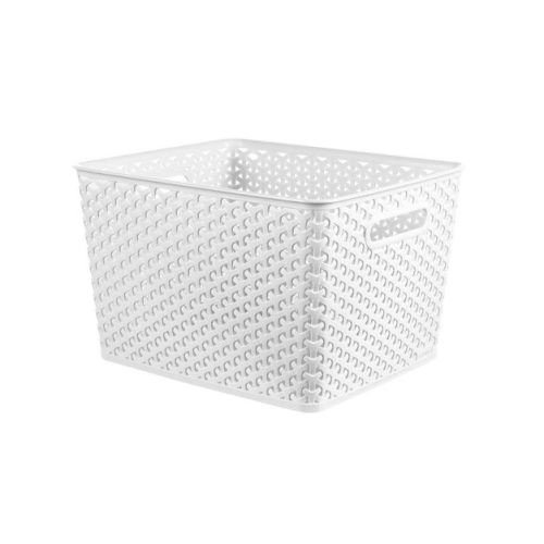 Large Y-Weave Decorative Storage Basket Black - Brightroom™: Cut-Out Handles, 11 Inch Cube Compatible