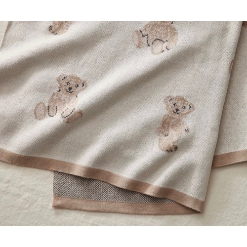 Teddy Bear Intarsia Baby Blanket