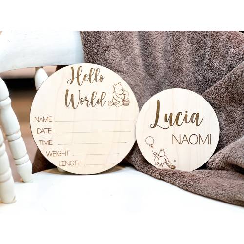 Baby Milestone Disc, Winnie the Pooh, Baby Shower gift , Classic Winnie the Pooh, Baby Monthly Milestones, Birth Announcement