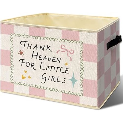 Girls Nursery Blessing Storage Bins Box Foldable Basket for Organizing