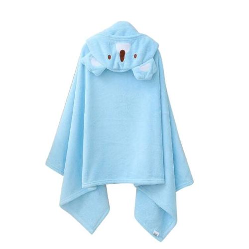 ROMASA Toddler Hooded Bath Towel Ultra Soft Towel Highly Absorbent Bathrobe Blanket for Boys Girls- 27.5" x 55" (Blue Koala)