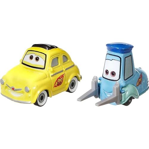 Mattel Disney and Pixar Cars 1:55 Scale Die-Cast Vehicles, Collectible Toy Cars, Luigi & Guido
